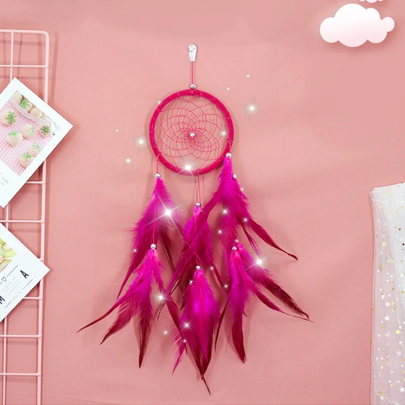 

Blue Dream Catcher Net Dream Catcher With feathers For Girl's bedroom Hanging Ornament Feather Handmade Craft Dreamcatcher Gift