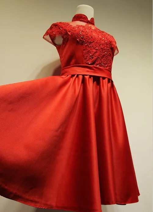Casamento вечерние платья vestido de festa longo с высоким воротом новые модные красные короткие платья подружки невесты