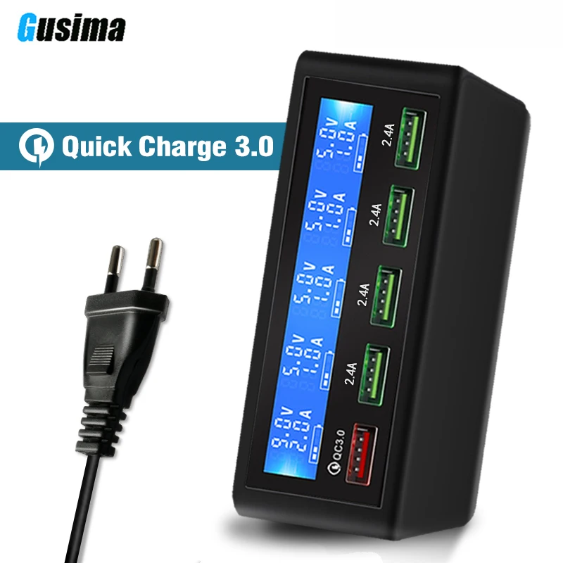 

50W Quick Charge 3.0 5 Port USB Charger Adapter Mobile Phone Fast Charger For iPhone Samsung Xiaomi Tablet Charger Station Plug