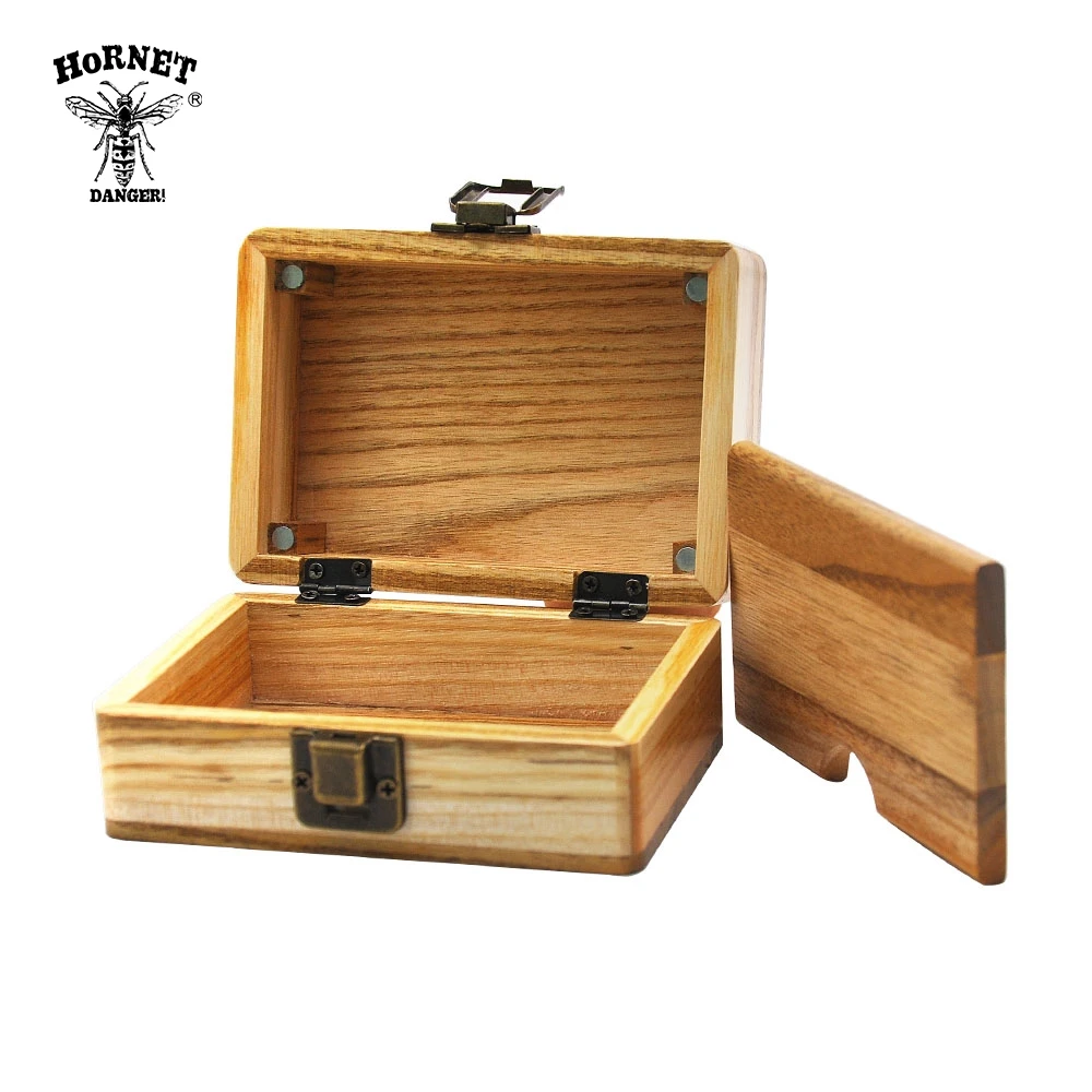 

HORNET Natural Handmade Wooden Stash Case Box 63*87*121MM Big Volume Crude Wood Tobacco Herb Box Smoke Pipe Accessories