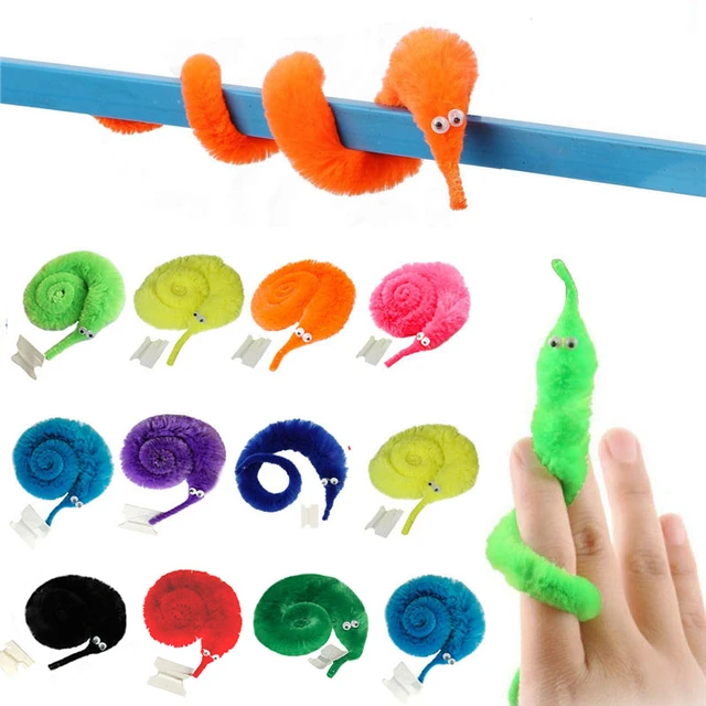 5/10/20pcs Twisty Worm Magic Toys Party Favors Fuzzy Worm On A