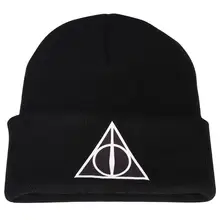 Черная Шапка-бини, волшебная фантазия и Дары смерти, вязаные шапки для женщин, шапка для холодной зимы, короткая шапка, Повседневная теплая шапка для девочек