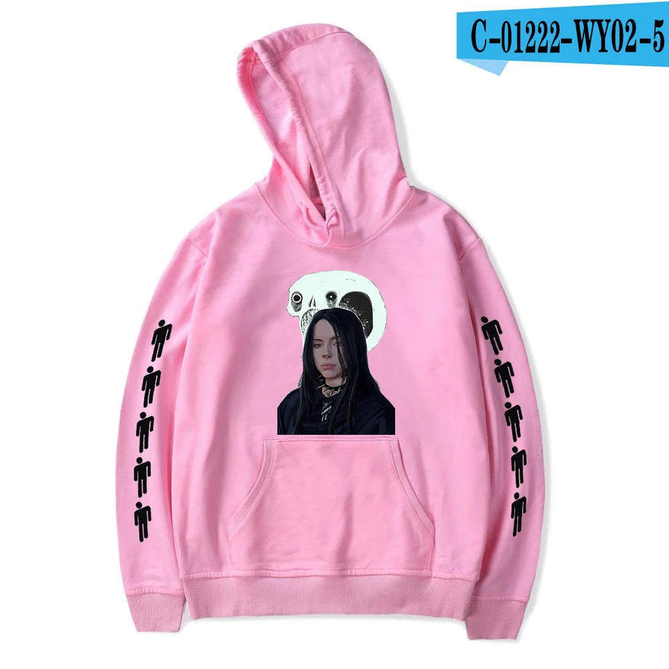 Толстовки Billie Eilish, толстовки для женщин и мужчин, модные Harajuku черные толстовки с капюшоном, Осенние повседневные пуловеры Billie Eilish для девочек - Цвет: As picture