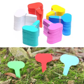 

100pcs Plastic Potted Plants Labels Mark T-type Plant Tag Reusable Flower Nursery Labels Mark Tags Gardening Sign Garden Supplie