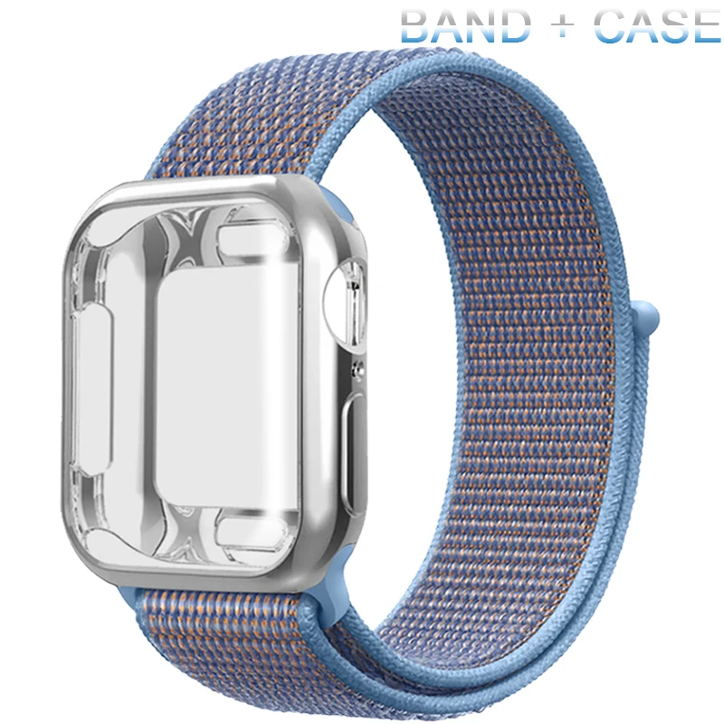 Нейлоновый ремешок + чехол для Apple watch series 5/4/3/2/1 42 мм 38 версия в едином положении во