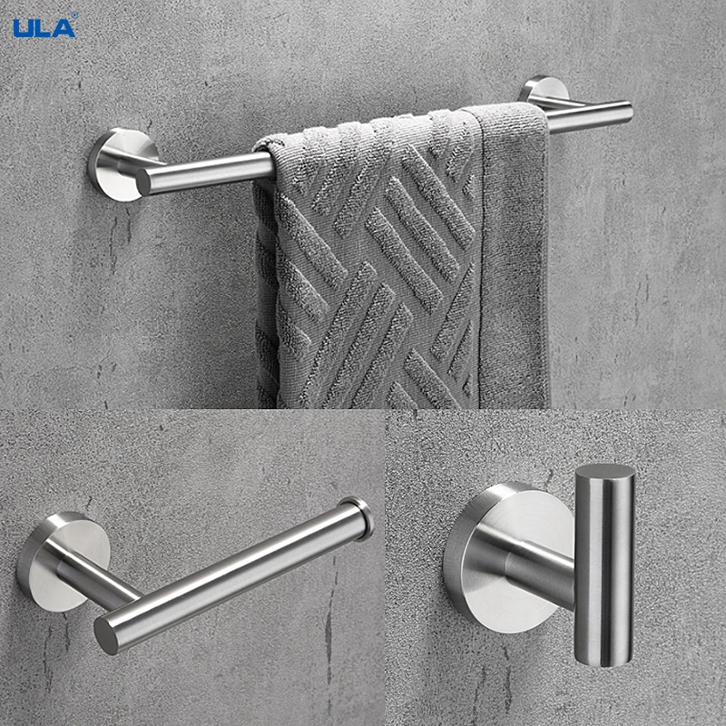 

ULA 3pcs/set Gold/Black Toilet Paper Holder Wall Hook Towel Hanger Kitchen Shower Rack Bath Accessories Shelves for bathroom