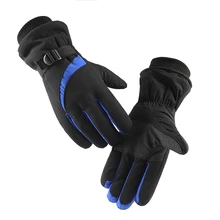 Quente e impermeável ao ar livre montanhismo equitação à prova de vento de pelúcia luvas de esqui para homens feminino no outono inverno