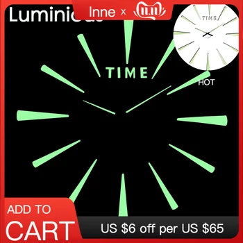 

luminous 3d big acrylic mirror wall clock brief diy quartz watch still life clocks home decoration living room stickers