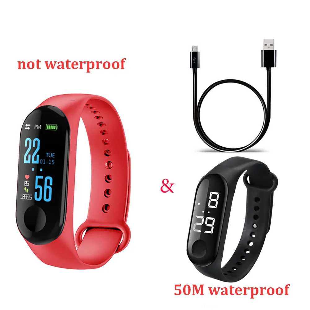 as the show M3 Pro смарт-Браслет спортивный Smartband Монитор артериального давления умный Браслет M3Plus умные часы с 50 м водонепроницаемый браслет - Цвет: as the show
