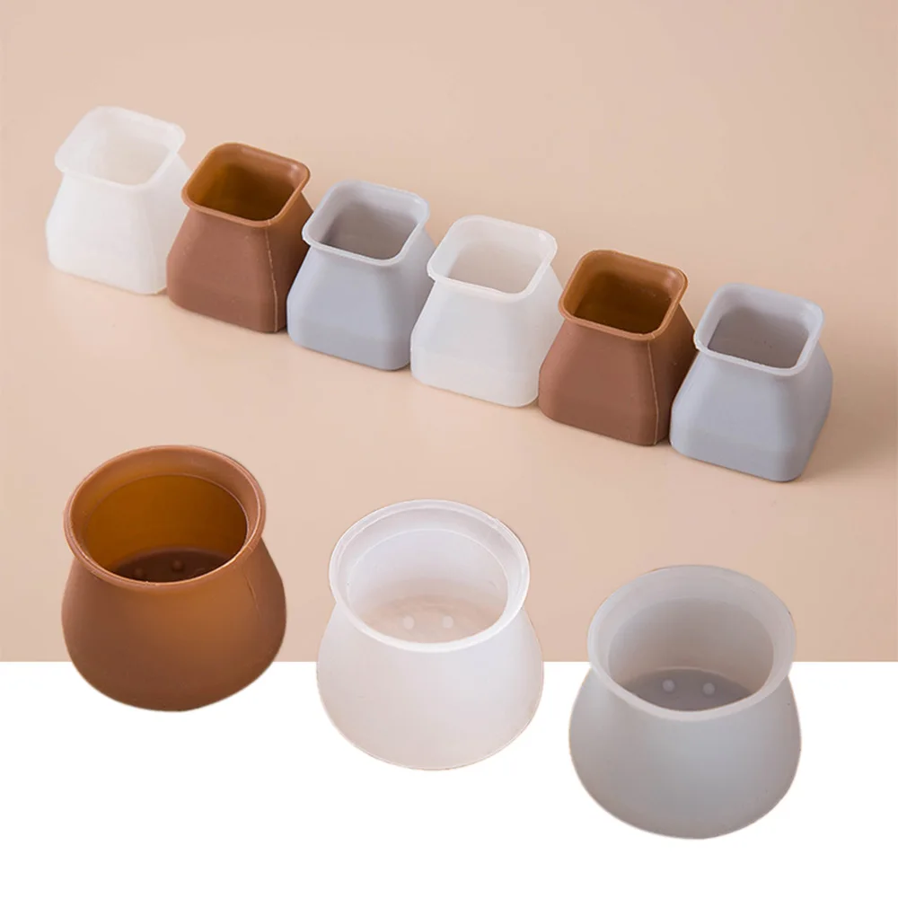 Cubiertas protectoras de silicona para pies de mesa, cubiertas antideslizantes redondas/cuadradas para patas de muebles, almohadillas de seguridad para suelo de esquina inferior, lote de 16 unidades