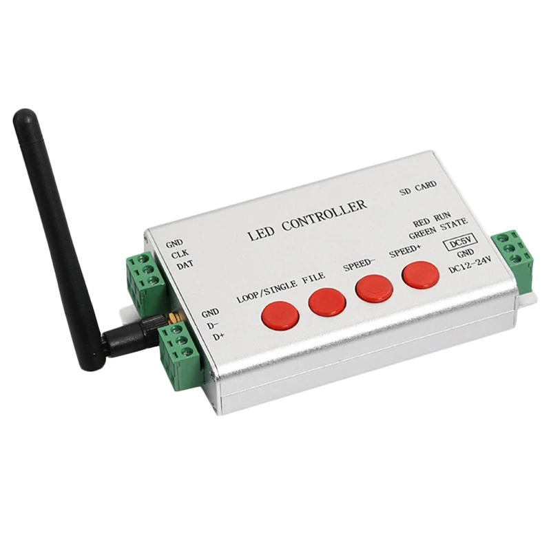 

H806Sb Led Sd Card Wifi Spi Controller Max 2048 Pixels Controlled Support Ws2811/Ws2812B/Ucs1903/Sk6812/Lpd8806/Apa102/Ws2801