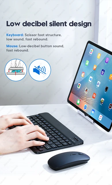 Clavier et Souris sans Fil Bluetooth pour iPad, Samsung, Xiaomi, Huawei,  Teclado, compatible iOS, Android, Windows - AliExpress