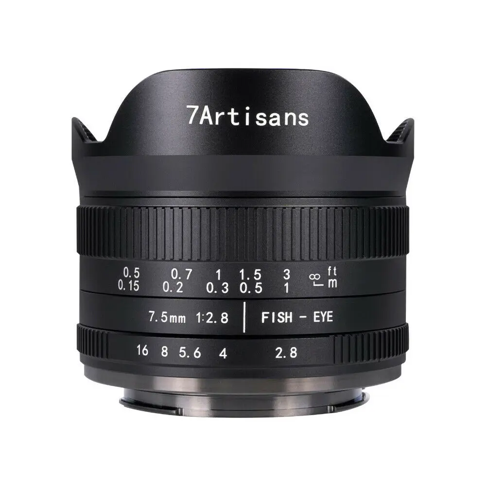 7Artisans 7.5Mm F2.8 Ver.Ii Obiettivo Fisheye Manuale Per Sony E Mount A7 A7Ii/Per Fuji Xf/Per Attacco Nikon Z/Per Attacco Macro 4/3