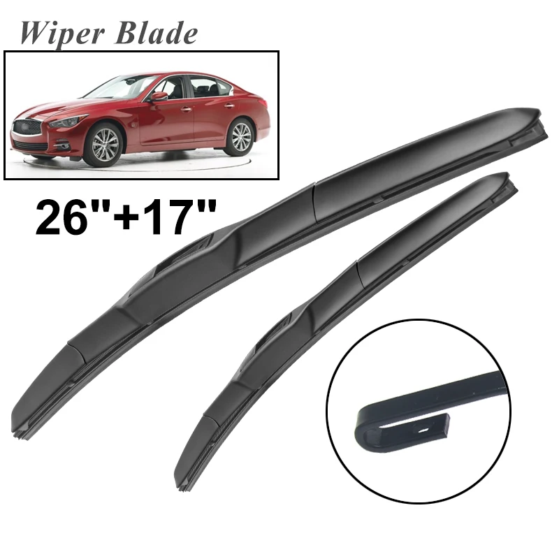 

Okowiper RHD & LHD Front Wiper Blades For Infiniti Q50 2014 - 2016 Windshield Windscreen Front Window 26"+17"