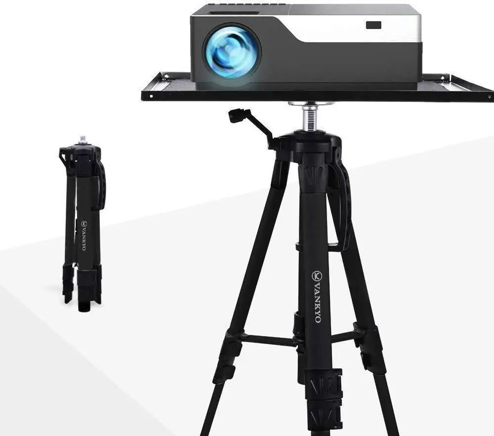 Vankyo Aluminum Alloy Tripod Projector Stand 17 to 45.6 inches Height Adjustable Universal Projector Tripod Stand With Bag