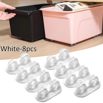 

8pcs Adhesive Pulley Storage Box Casters Trash Can Self-Adhesive Furniture Caster Wheel Home No Noise No Scratches Box Wheels