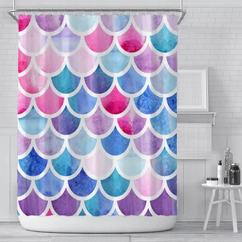 

2020 Printed Polyester Waterproof Shower Curtain