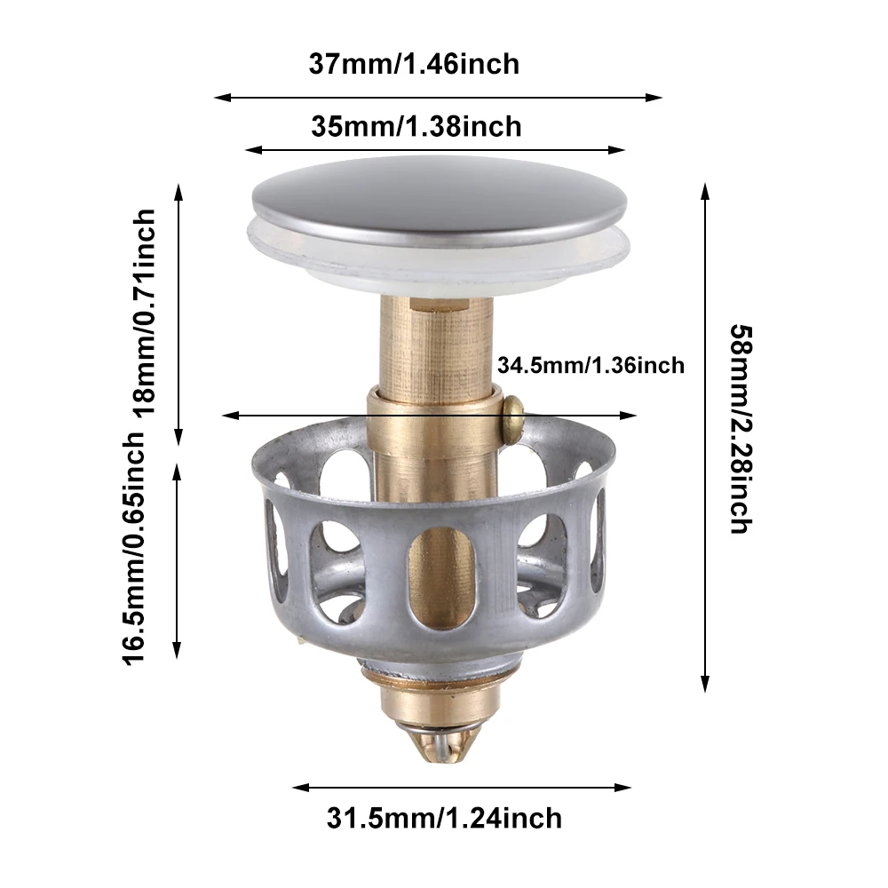 Stainless Steel Bathtub Drain Filter Stopper