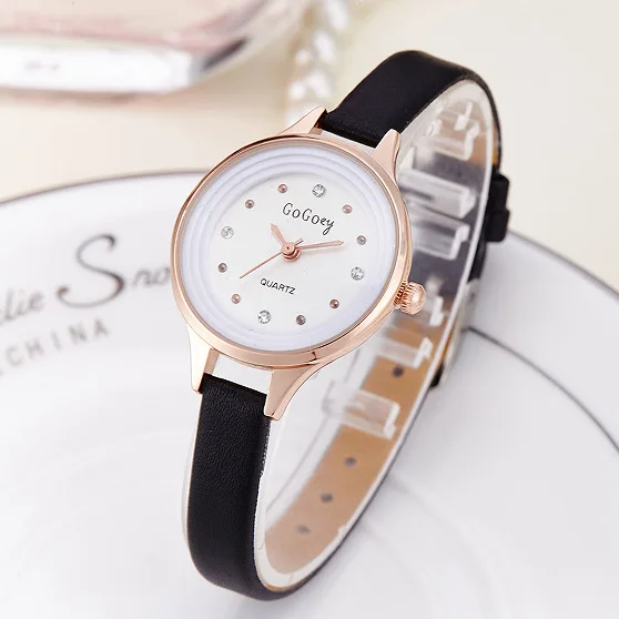 

South Korea Classic-Style Thin Drawstring Watch Women's Ladies' Quartz Watch Students Leather Belt Circle Women's Top Grade Watc