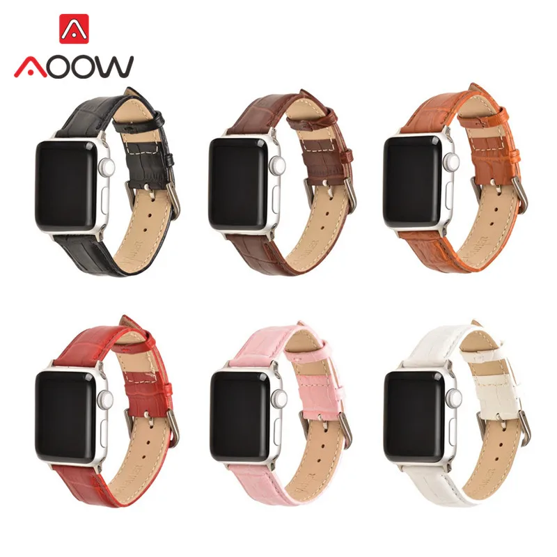 Ремешок для часов из крокодиловой кожи Apple Watch 4/5/38/42/40/44 мм|Ремешки часов| |