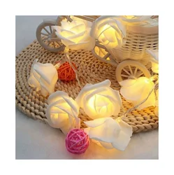 2022NEW 1.5M 10led Garland AA Battery LED Rose Christmas Lights Holiday String Lights Valentine Wedding Decoration Flower Bulbs
