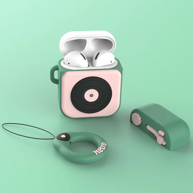 

Suitable for Airpods1/2 Protective Sleeve Cartoon Creative Phonograph Trend Wireless Bluetooth Headset Set Ins Cute Shell
