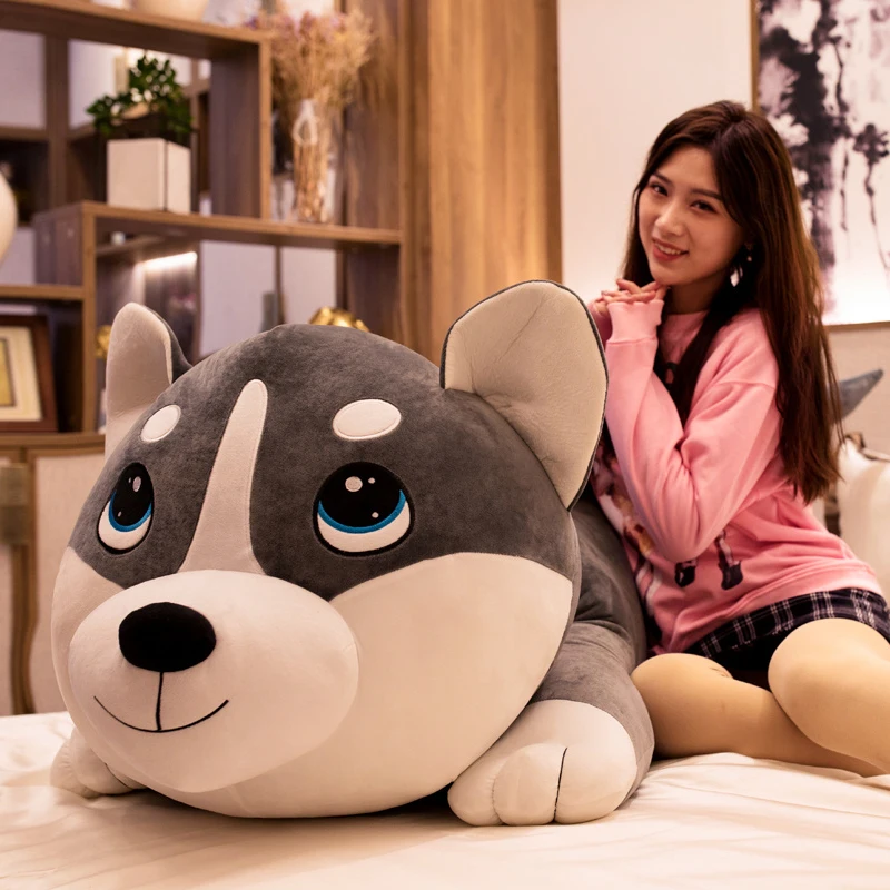 

kawaii Creative Soft Big Plush Stuffed Toy Husky Dog Birthday Toys For Children Girls perros juguetes