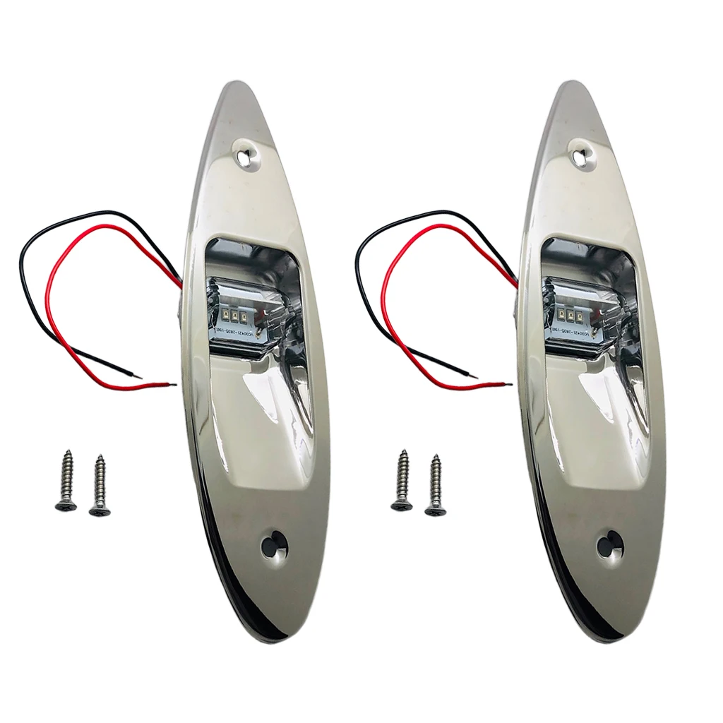 2x 12V Boat RV Side Navigation Bow Tear Drop Light Red Green LED Flush Mount