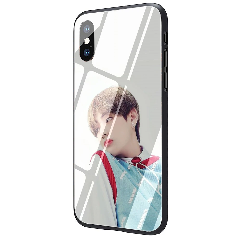 G5 Kim V Taehyung прозрачный чехол из закаленного стекла для телефона iPhone 5 5S 6 6S Plus 7 8 Plus X XS XR 11 Pro Max - Цвет: G5