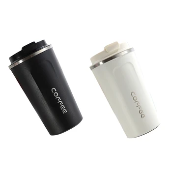 

2x 510ML Heat Preservation Coffee Mug Stainless Steel Travel Portable Mug Coffee Milk Cup Vaccum Flasks Thermo Cup Black & White