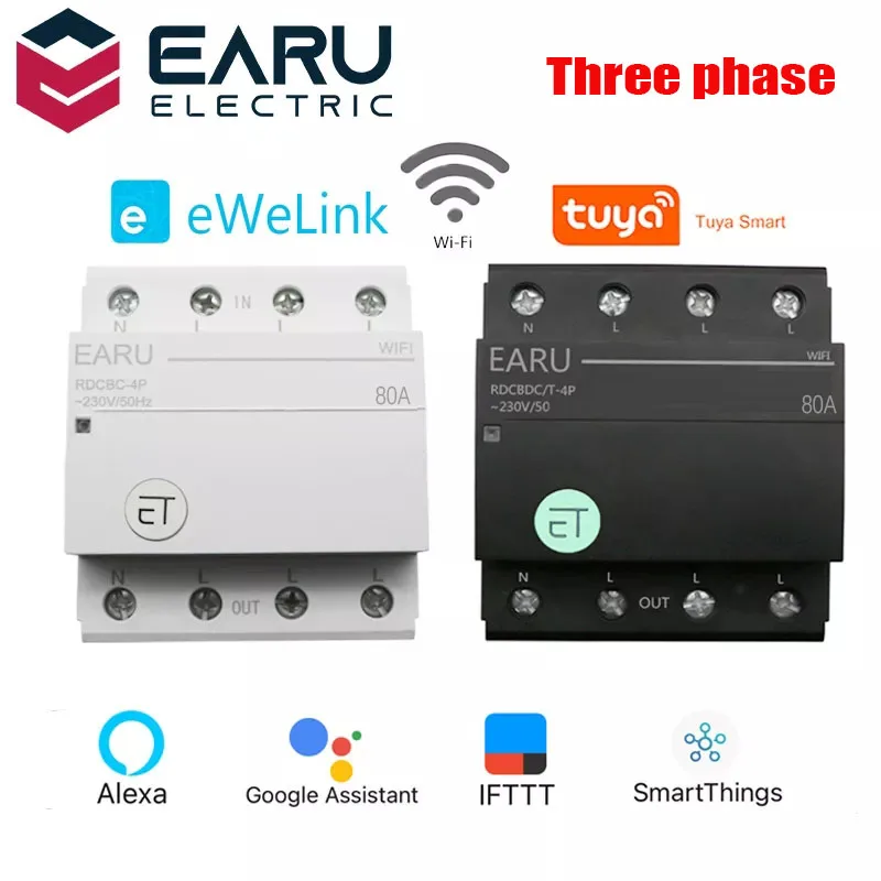 

WIFI Circuit Breaker Smart Time Timer Relay Switch Voice Remote Control by Tuya eWelink App Smart House Amazon Alexa Google Home