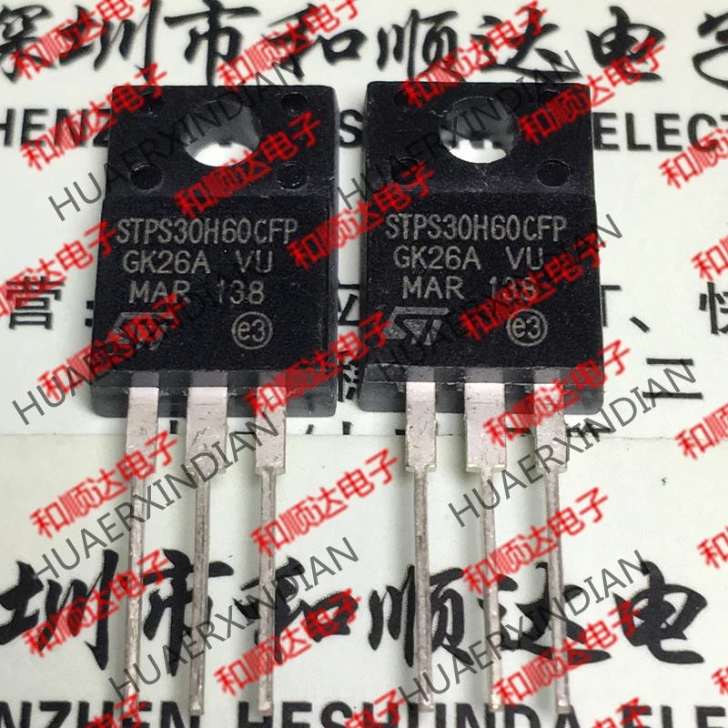 5 шт., новые оригинальные кнопки STPS30H60CFP TO-220F 30A 60V