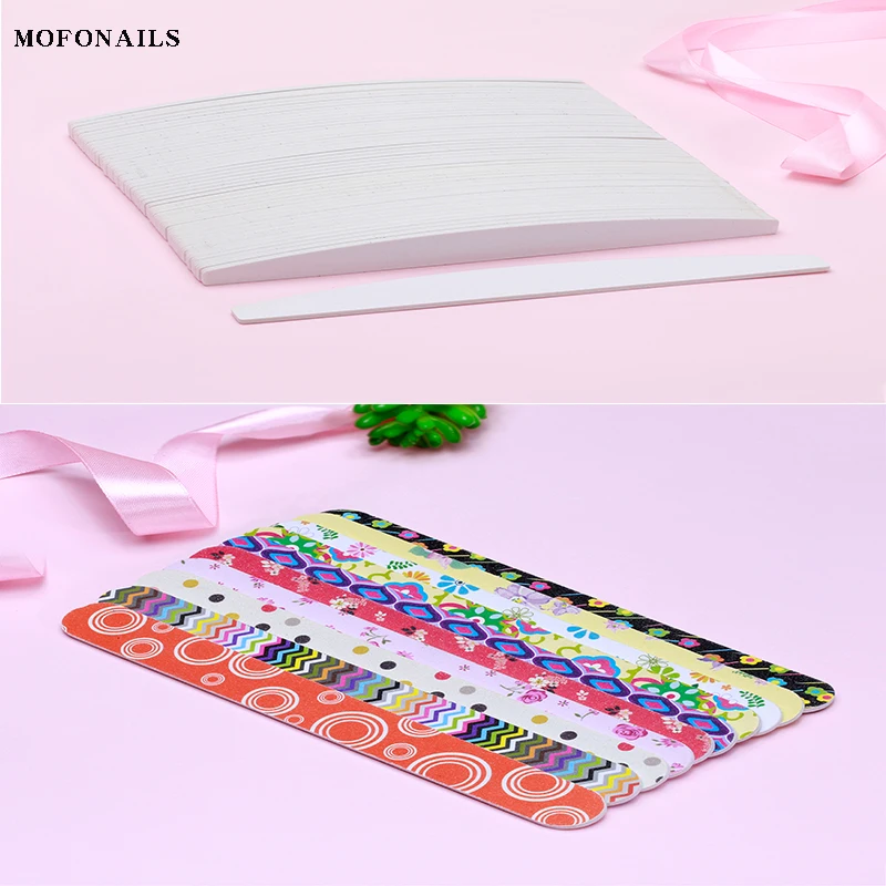 

10pc/lot Half-Moon/Strip Nail File Sanding Polishing 2-Side Buffer File Lasting Durable 100/180 Nail File Pedicure Manicure Tool