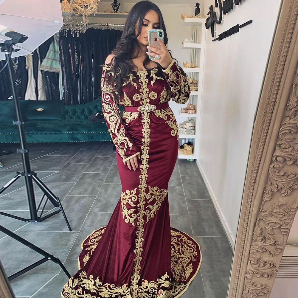 Bbonlinedress марокканские Кафтан Вечерние платья с вышивкой бисером рукава Арабская