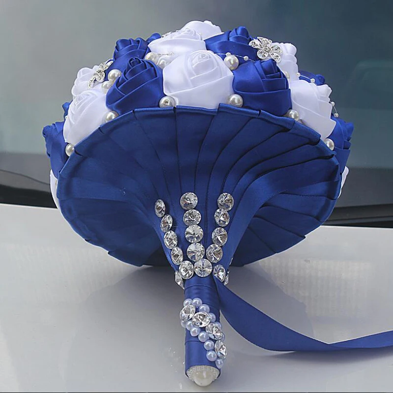 Holding Flower Wedding Bouquet Silk Rose Foam Brooch Bridal Corsages Car Home Decor