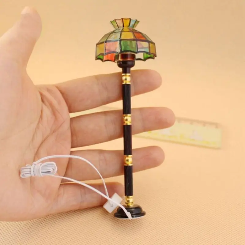 1:12 мини DIY кукольный домик миниатюрная светодиодная подсветка, Пол Лампа светильник для гостиной Кукольный дом аксессуары игрушки 72XC