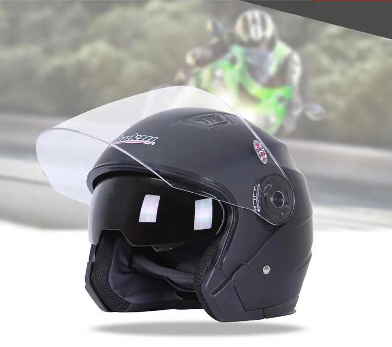 JIEKAI Половина лица moto rcycle шлем моющаяся подкладка с двумя линзами moto шлемы moto cicleta cascos moto rbike винтажные шлемы