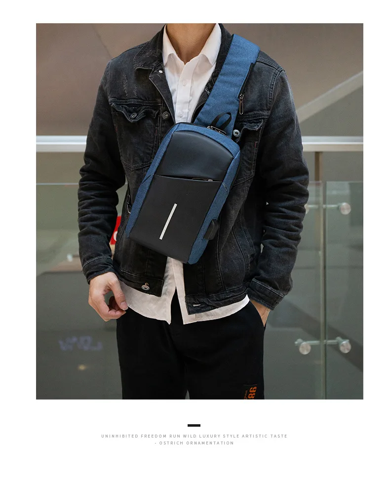 Cross Border Foreign Trade New Style Men Chest Pack Oxford Fabric Chest Bag Outdoor Sports Backpack Travel Diaper Bag Wholesale