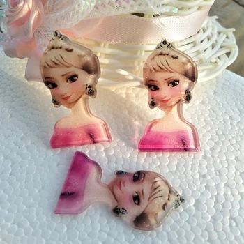 

10pcs Kawaii lovely princess head of acrylic flat back Resin Cabochons Scrapbooking DIY Jewelry Craft Decoration Accessories