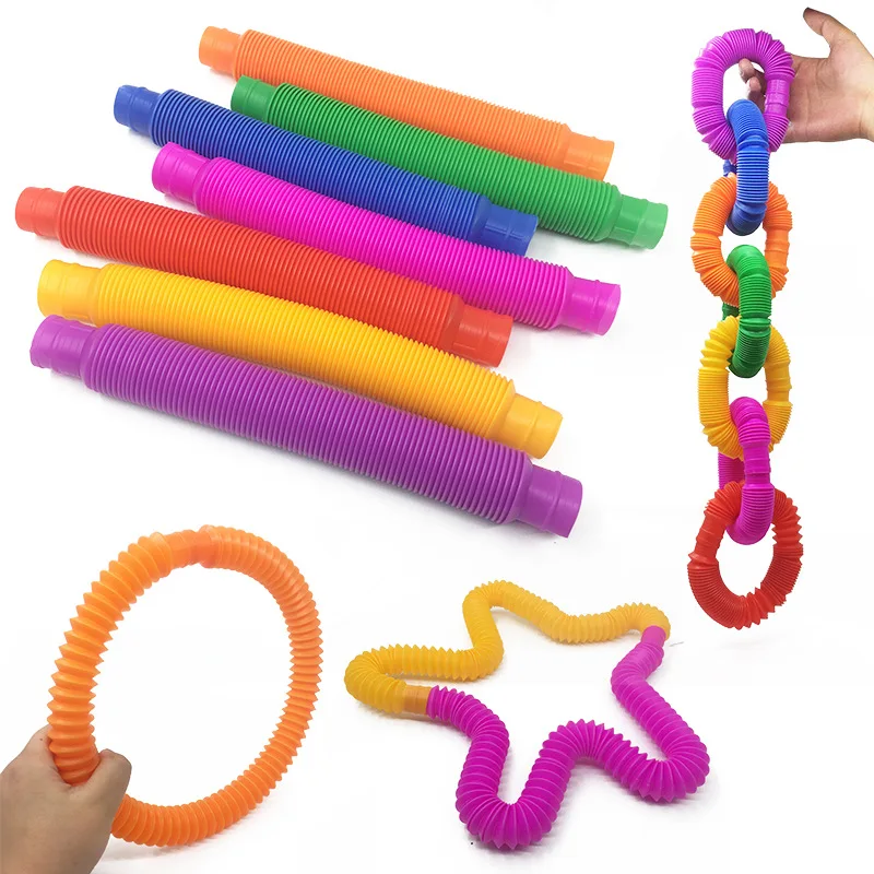 5Pcs 1.8cm 2.8cm 4.5cm Diameter Pop Tube Sensory Fidget Poptube Twist Tubes Toy Stress Anxiety Relief Telescopic Extension Straw | Игрушки и