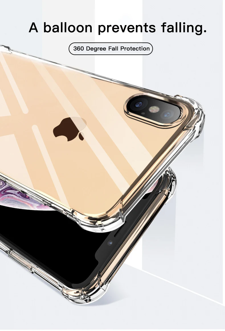Модный противоударный бампер прозрачный силиконовый чехол для iPhone X XS XR XS Max 8 7 6 6S Plus Прозрачная защитная задняя крышка