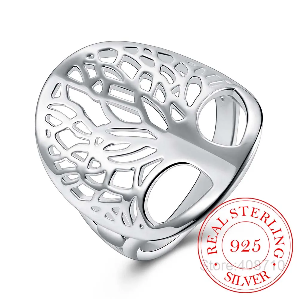 Женское кольцо из серебра 925 пробы с изображением дерева жизни|tree of life ring|silver