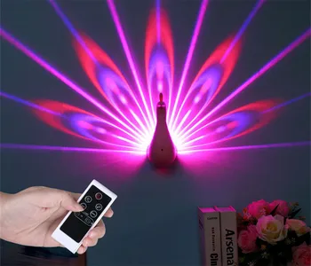 

Night Light Projector, 7 Color Changing LED Peacock Wall Lamp with Smart Touch&Remote Control Home Decorative 3D Wall Lamp
