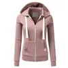 Casual Hoodies Women Autumn Winter Outdoor Sport Solid Color Long Sleeve Hoodies Pockets Zipper Sports Coat ► Photo 1/6