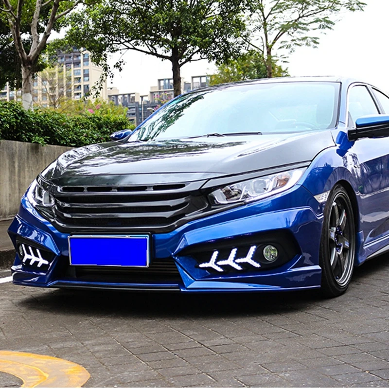 Автомобильные наружные тюнинговые решетки для Honda Civic 2016 карбоновая лампа 2017