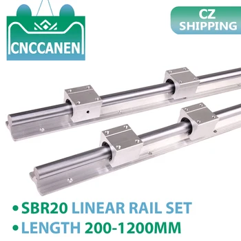 

2PCS SBR20 20mm Linear Rail Guide Any Lengths Linear Guide with 4PCS SBR20UU Linear Bearing Block CNC Part CZ Shipping