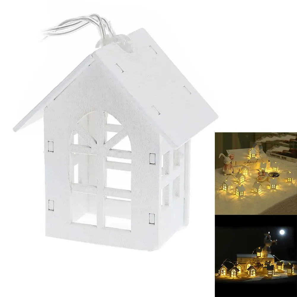 New LED Garland Wood House String Light 2m 10LEDs Room Decor String Lamp Wedding Party Holiday Fairy Lights Novelty Lamp