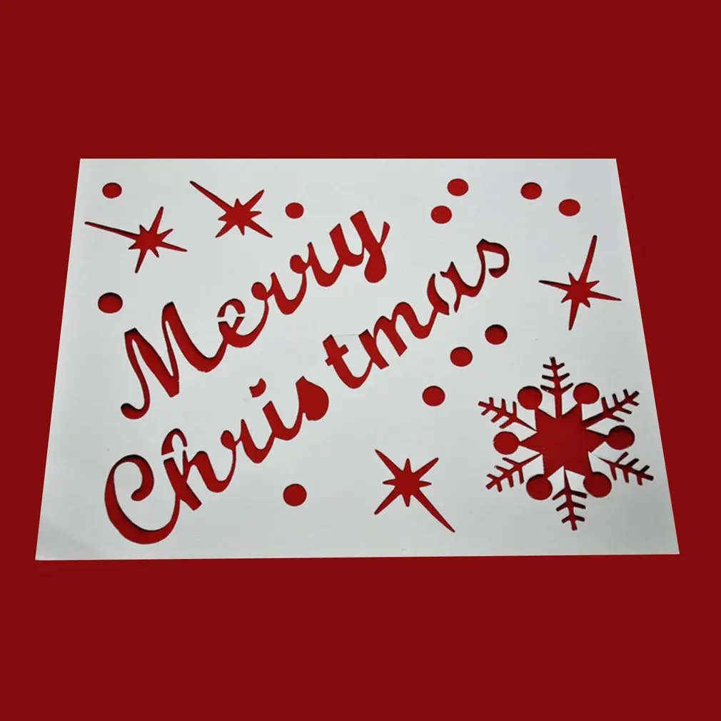 

Merry Christmas New Year Spray Pattern Santa Snowflake Window Christmas Ornaments Decoration Snow Template