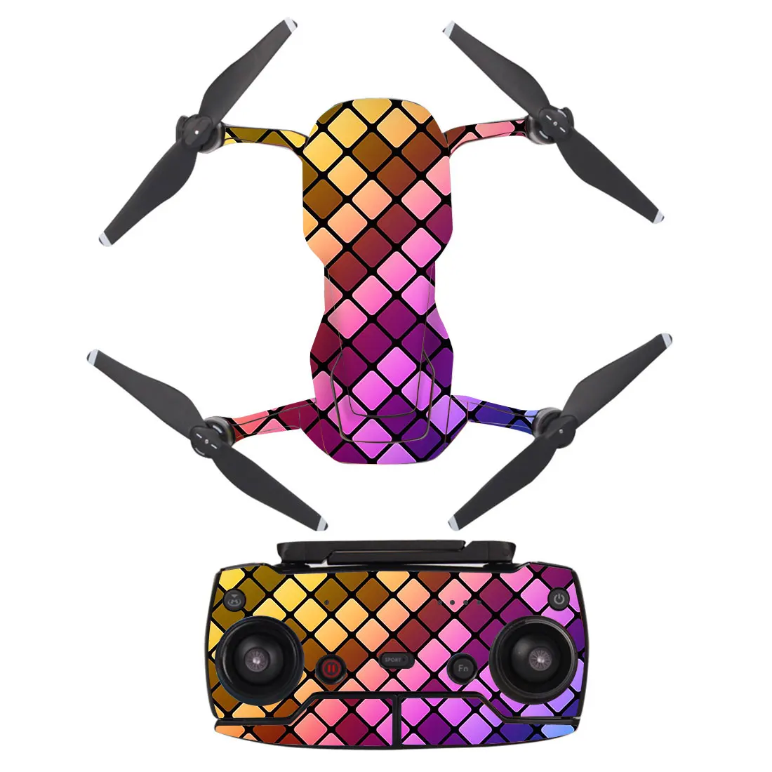 Block Style Decal Vinyl Skin Sticker For DJI Mavic Air Drone + Remote Controllers + 3 Batteries Protection Film Cover