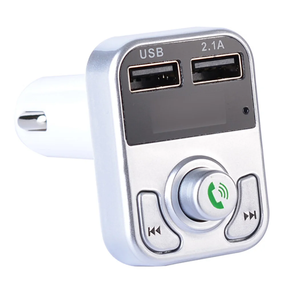 Silver Универсальный bluetooth-приемник, двойной порт, mp3-плеер, USB зарядное устройство, аксессуары для громкой связи, автомобильный радиомодулятор, беспроводной fm-передатчик - Название цвета: Silver